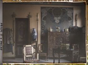 Image représentant L'Exposition des arts décoratifs, Pavillon de l'Indochine, entre le cours Albert 1er et les berges de Seine. Rez-de-chaussée, salon d'honneur