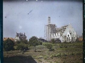 Image représentant France, Neuville-St Vaast, Vue s/ l'Abside de l'Eglise en reconstruction