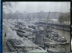Image représentant Le barrage de la Monnaie depuis le quai de Contis vers le Louvre