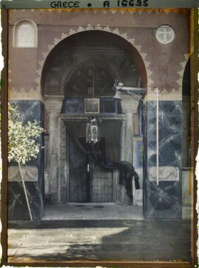 Image représentant Turquie, Mont Athos, Vatopédi, Porte d'entrée de l'Eglise
