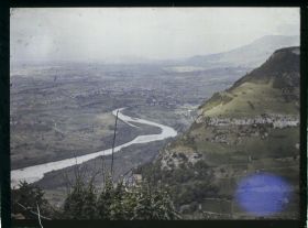Image représentant France, Monnetier (Hte Savoie), Panorama s/ le petit Salève, Annemasse, l'Arve, et pente Sud des Voirons