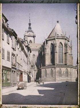 Image représentant France, Colmar, Le Chevet de la Cathédrale et le nid de Cigognes