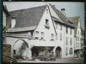 Image représentant France, Riquewihr, Maison Grande Rue et le nid de Cigognes