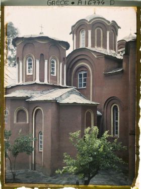 Image représentant Mont Athos, Vatopédi, Une partie de la façade Est de l'Eglise
