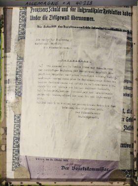 Image représentant Prusse, Düren, Affiche de finance tapée à la machine