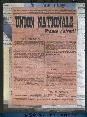 Image représentant Affiche du Comité "France d'Abord" pour les élections législatives de novembre 1919