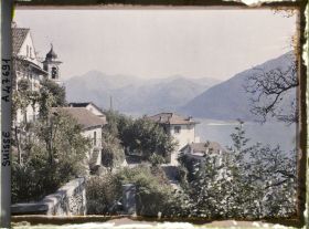 Image représentant Panorama sur Orselina, l'église Saint-Bernard et le lac Majeur