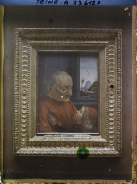 Image représentant Portrait d'un vieillard et d'un jeune garçon, Ghirlandaio, musée du Louvre