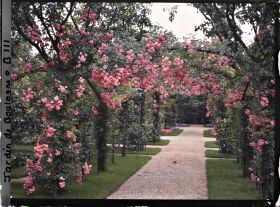Image représentant Axe central du verger-roseraie vu vers la dépendance, après le rond-point proche du jardin français