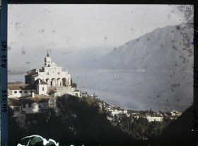 Image représentant La Madonna del Sasso et le lac Majeur