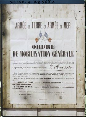 Image représentant Affiche de la mobilisation générale du 2 Août 1914