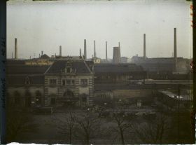 Image représentant Prusse, Düsseldorf, le soir à Dusseldorf , usines