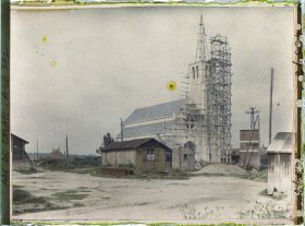 Image représentant France, Farbus, Eglise en reconstruction
