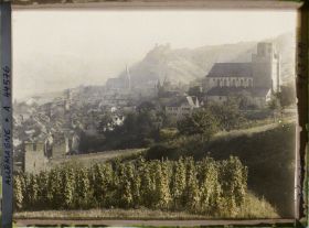 Image représentant Allemagne, Oberwesel, Panorama vers St Martin et le Rhin