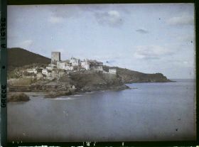 Image représentant Mont Athos, Pantokrator, Ensemble du Monastère pris depuis les rochers