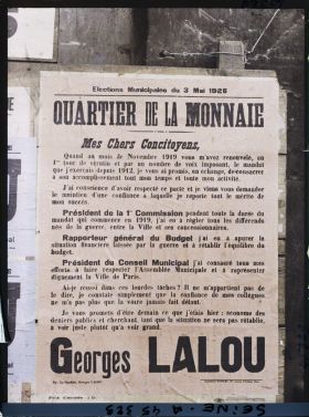 Image représentant Affiche pour les élections municipales, Georges Lalou