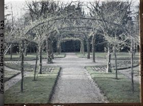 Image représentant Axe central du verger-roseraie vu en direction du rond-point situé à proximité de la dépendance