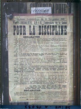 Image représentant Affiche du Parti socialiste (SFIO) pour les élections législatives de novembre 1919