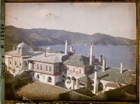 Image représentant Mont Athos, Vatopédi, Vue prise de la Tour du Monastère s/ le golfe de Vatopédi