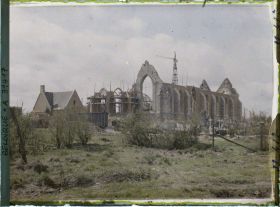 Image représentant Belgique, Neuve Eglise, L'Eglise en reconstruction