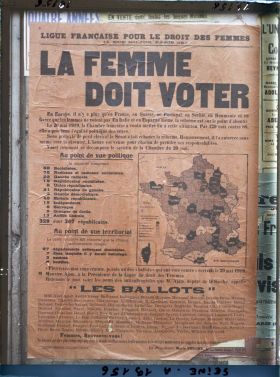 Image représentant Affiche de la Ligue française pour le droit des femmes pour les élections législatives de novembre 1919