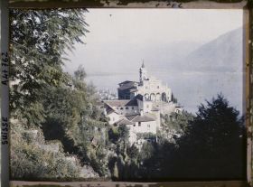 Image représentant La Madonna del Sasso et le lac Majeur