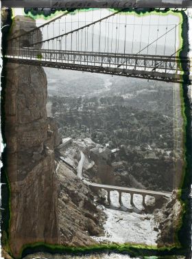 Image représentant Algérie, Constantine, Vallée du Rhumel à la sortie des gorges, en bas, Pont des cascades