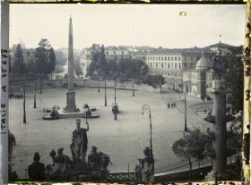 Image représentant La place du peuple (Piazza del Popolo) vue depuis le Pincio