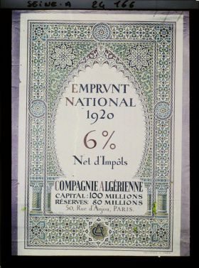 Image représentant Affiche de l'emprunt national de 1920, Compagnie algérienne