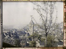 Image représentant Panorama sur Schaffhouse et l'église St. Johann depuis le Munot