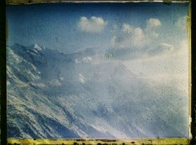 Image représentant France Les Alpes, Vue prise de la Flégère. Tombée du jour s/le Mont Blanc, le Dôme et l'aiguille du Goûter 4h 45