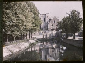 Image représentant Vue des bords de l'Eure et de la collégiale Saint-André, prise depuis le pont des Minimes