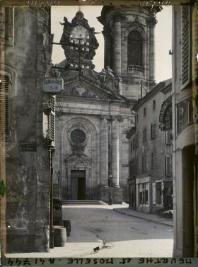 Image représentant France, Lunévile, Cathédrale et Rue de l'Eglise