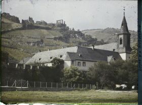 Image représentant Allemagne, Bacharach, Chapelle St Verner et ruines du Chau et monumt 1870