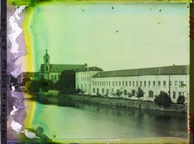Image représentant France, Pont à Mousson, Vue sur la Moselle vers l'ancienne Eglise des Prémontrés
