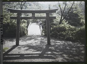 Image représentant Torii et pont dans un parc