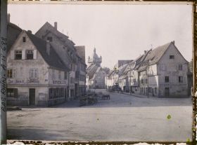 Image représentant France, Schlestadt, La Rue Président Poincaré et la Tour de Brisach