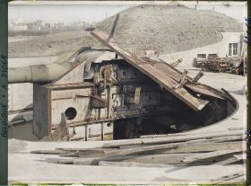 Image représentant Belgique, Knocke, Détail de l'affût d'une pièce