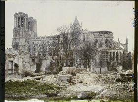 Image représentant France, Reims, Effet du soir sur la face Est