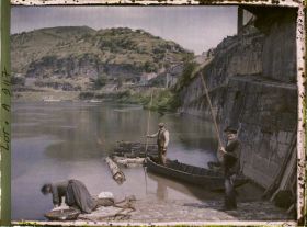 Image représentant France, Luzech, Le train de bois flotté (peuplier)