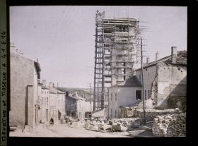 Image représentant France, Thiaucourt, La Grande rue et Clocher de la nouvelle Eglise