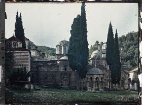 Image représentant Mont Athos, Hilandar, Vue Gle du Monastère de Hilandar