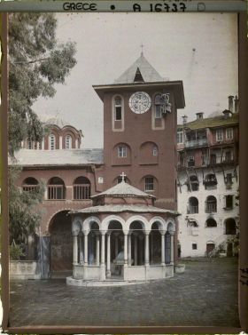 Image représentant Turquie, Mont Athos, Vatopédi, Tour de l'Horloge