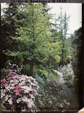 Image représentant Massif fleuri au bord d'un chemin du " jardin chinois " menant au sorinto du " sanctuaire japonais