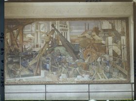 Image représentant L'Exposition des arts décoratifs, Cour des métiers, esplanade des Invalides, Charles Plumet, Panneau de l'Architecture