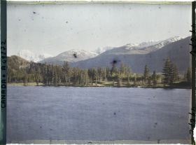 Image représentant Canada, Jasper-Parc, Effet du soir sur le lac vers le Mt Edith Cavell plus gros