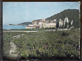 Image représentant Turquie, Esphigménou, Ensemble du Couvent, vu depuis les Vignes