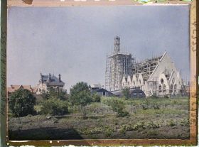 Image représentant France, Neuville-St Vaast, Vue s/ l'Abside de l'Eglise en reconstruction