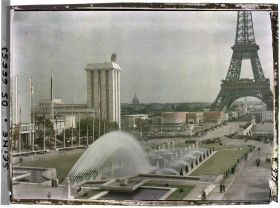 Image représentant L'Exposition internationale, le pavillon de l'Allemagne vu du Trocadéro