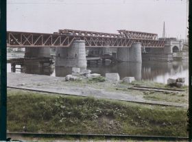 Image représentant Belgique, Namur, Occupation française, le Pont du Chemin de fer rétabli sur la Meuse
